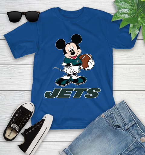 NFL Football New York Jets Cheerful Mickey Mouse Shirt Youth T-Shirt 9