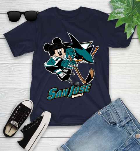 NHL San Jose Sharks Mickey Mouse Disney Hockey T Shirt Youth T-Shirt 3