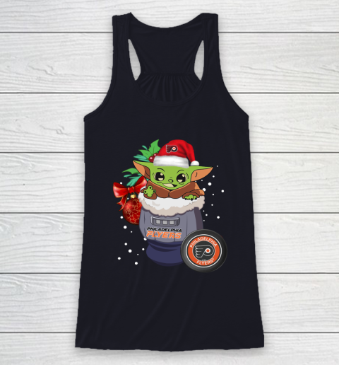 Philadelphia Flyers Christmas Baby Yoda Star Wars Funny Happy NHL Racerback Tank 8