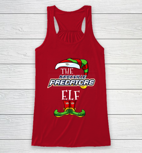 Nashville Predators Christmas ELF Funny NHL Racerback Tank 4