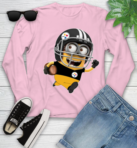 NFL Pittsburgh Steelers Minions Disney Football Sports Youth Long Sleeve 10