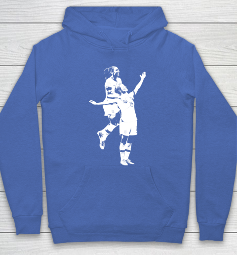 Megan Rapinoe and Alex Morgan Victory Pose  The White Stencil Hoodie 6