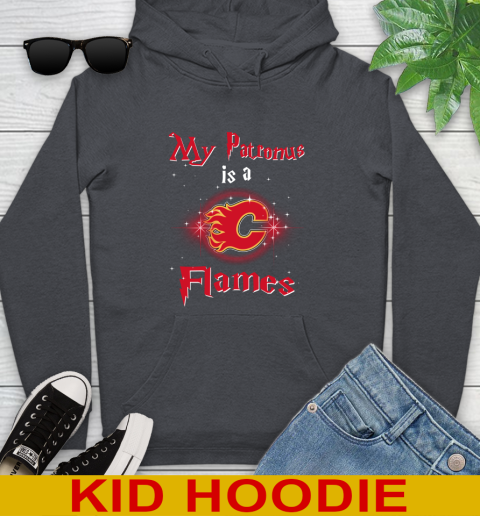 NHL Hockey Harry Potter My Patronus Is A Calgary Flames Youth Hoodie 9