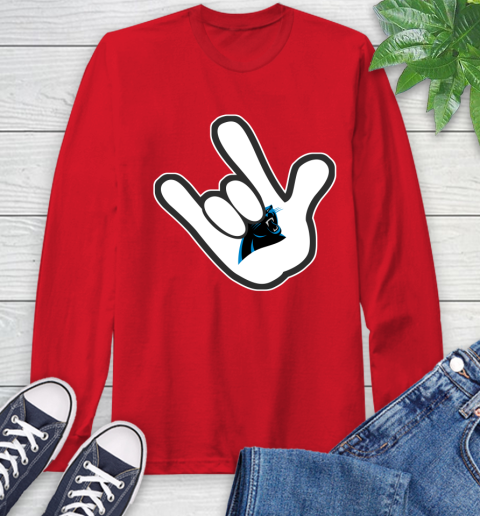Carolina Panthers NFL Football Mickey Rock Hand Disney Long Sleeve T-Shirt 10