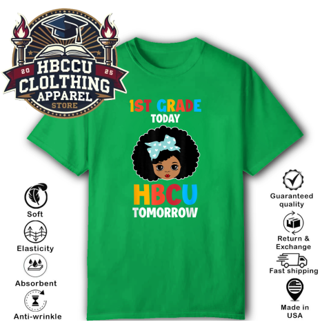 wvzo 1st grade today hbcu tomorrow classic t shirt 2 front irish green HBCU Clothing Apparel