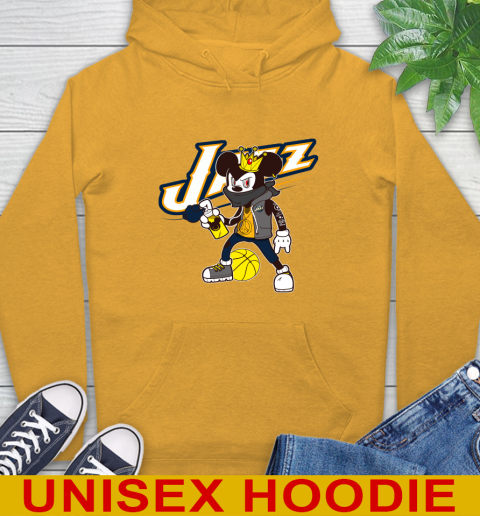 Utah Jazz NBA Basketball Mickey Peace Sign Sports Hoodie 3