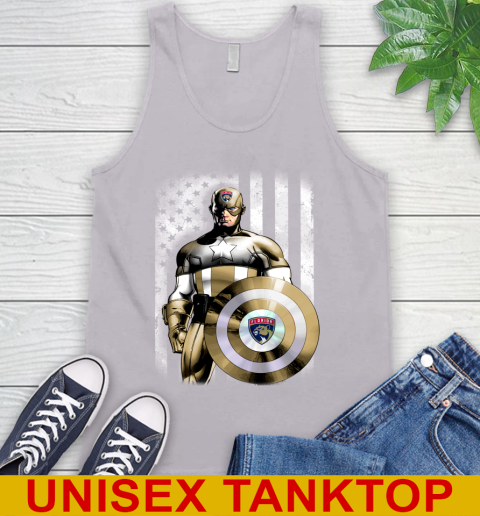 Florida Panthers NHL Hockey Captain America Marvel Avengers American Flag Shirt Tank Top 3