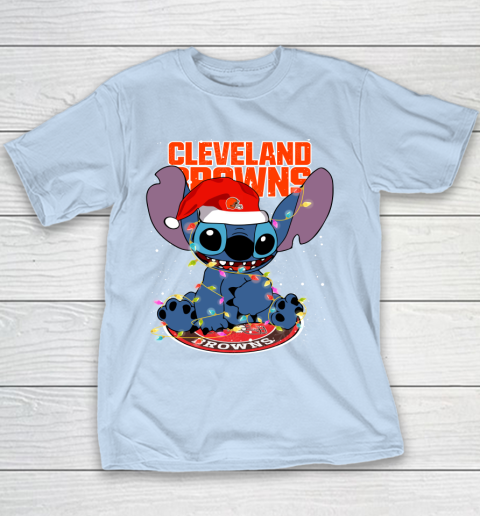Cleveland Browns NFL Football noel stitch Christmas Youth T-Shirt 4