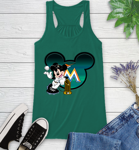 MLB Miami Marlins The Commissioner's Trophy Mickey Mouse Disney Racerback Tank 7