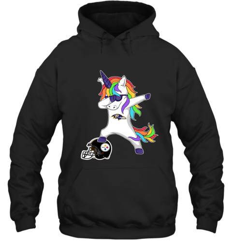 Football Dabbing Unicorn Steps On Helmet Baltimore Ravens Hoodie