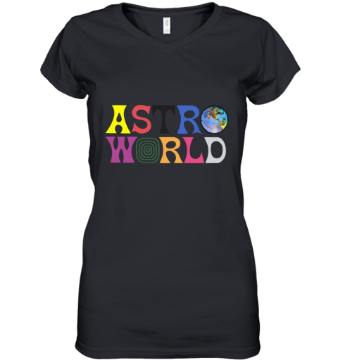 Travis Scott Astroworld White Tour Off Concert Merch Hip Hop Women's V-Neck T-Shirt