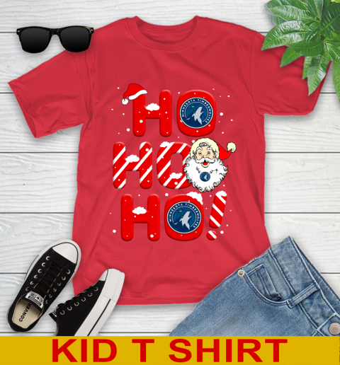 Minnesota Timberwolves NBA Basketball Ho Ho Ho Santa Claus Merry Christmas Shirt Youth T-Shirt 11