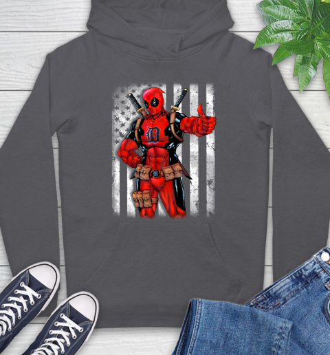 Mlb Baseball Detroit Tigers Deadpool American Flag Shirt Hoodie Itees Global