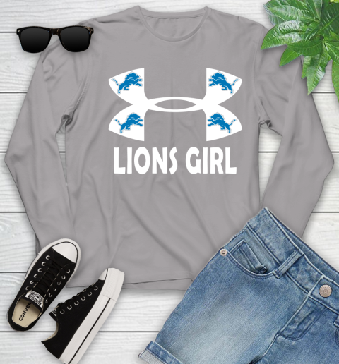 NFL Detroit Lions Girl Under Armour Football Sports Youth Long Sleeve 5