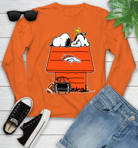 Denver Broncos NFL Football Snoopy Woodstock The Peanuts Movie Youth Long Sleeve 4