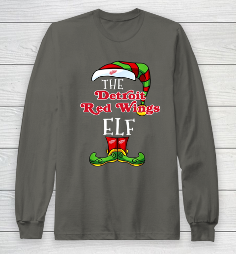 Detroit Red Wings Christmas ELF Funny NHL Long Sleeve T-Shirt 5