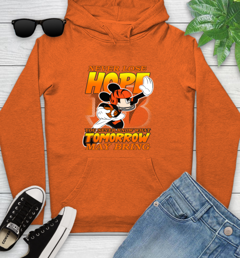 Cincinnati Bengals NFL Football Mickey Disney Never Lose Hope Youth Hoodie 4