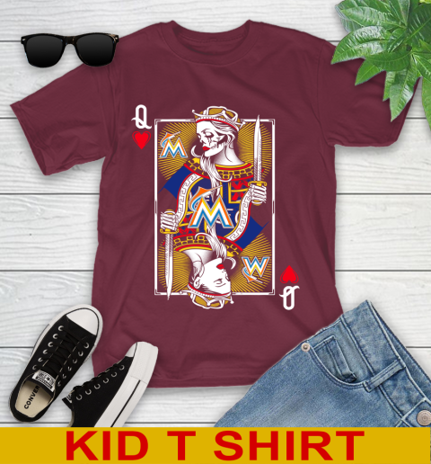 MLB Baseball Miami Marlins The Queen Of Hearts Card Shirt Youth T-Shirt 5