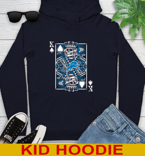 Detroit Lions NFL Football The King Of Spades Death Cards Shirt Youth Hoodie 3