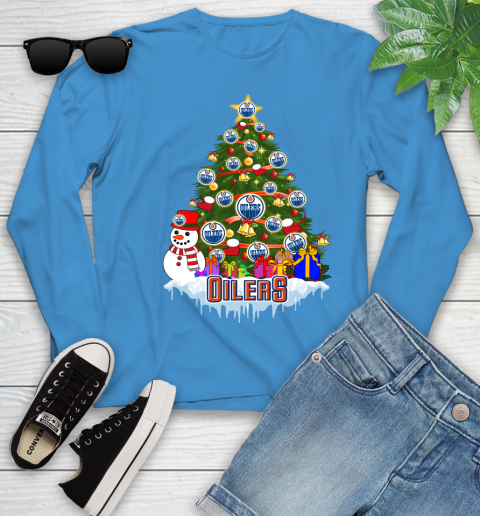 Edmonton Oilers Merry Christmas NHL Hockey Sports Youth Long Sleeve 7