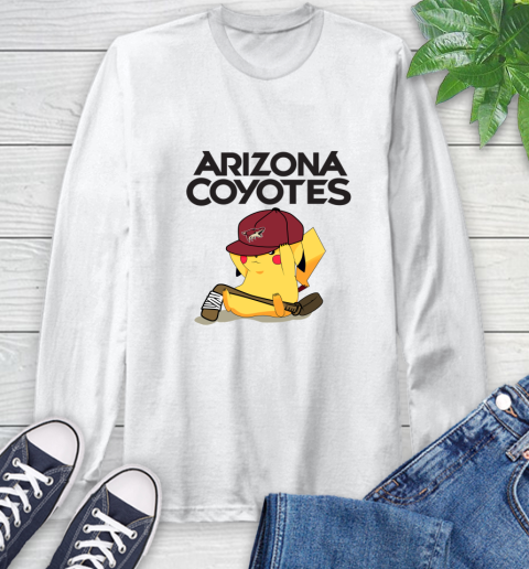NHL Pikachu Hockey Sports Arizona Coyotes Long Sleeve T-Shirt
