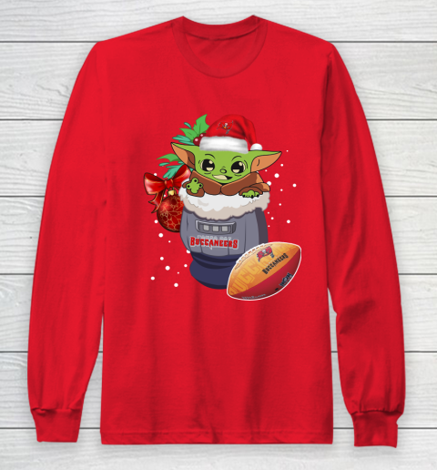 Tampa Bay Buccaneers Christmas Baby Yoda Star Wars Funny Happy NFL Long Sleeve T-Shirt 10