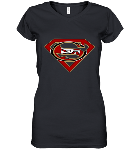 We Are Undefeatable The San Francisco 59ers x Superman NFL Women's V-Neck T-Shirt