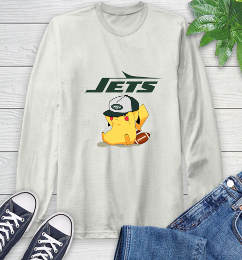 NFL Pikachu Football Sports New York Jets Long Sleeve T-Shirt 12