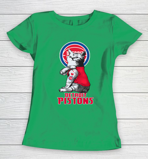 NBA Basketball My Cat Loves Detroit Pistons Women's T-Shirt 5