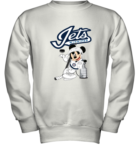 Mickey Winnipeg Jets With The Stanley Cup Hockey NHL Youth Sweatshirt