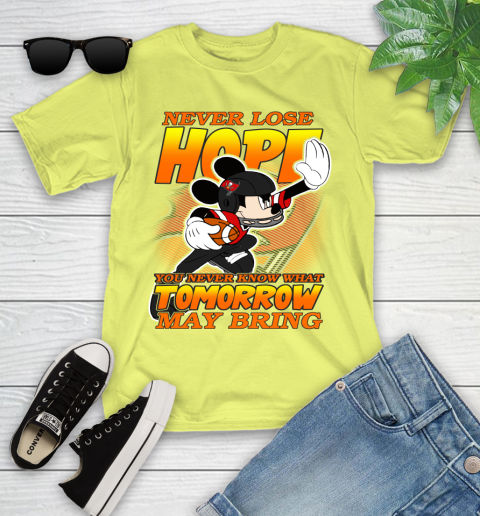 Tampa Bay Buccaneers NFL Football Mickey Disney Never Lose Hope Youth T-Shirt 10