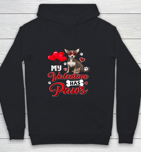 My Valentine Has Paws Chihuahua Valentine s Day Youth Hoodie