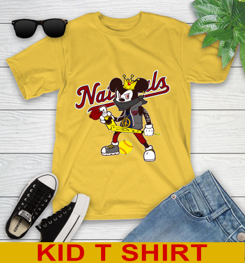 Washington Nationals MLB Baseball Mickey Peace Sign Sports Youth T-Shirt 8