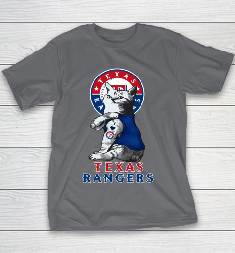 MLB Baseball My Cat Loves Texas Rangers Youth T-Shirt 5