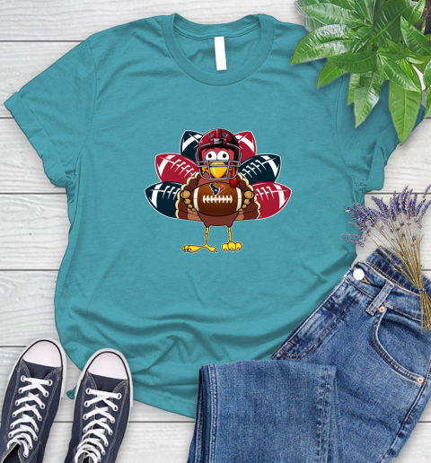 Houston Texans Turkey Thanksgiving Day Women's T-Shirt 12
