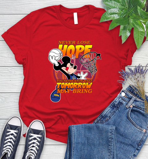 Golden State Warriors NBA Basketball Mickey Disney Never Lose Hope Women's T-Shirt 13