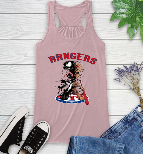 MLB Texas Rangers Baseball Venom Groot Guardians Of The Galaxy Racerback Tank 11