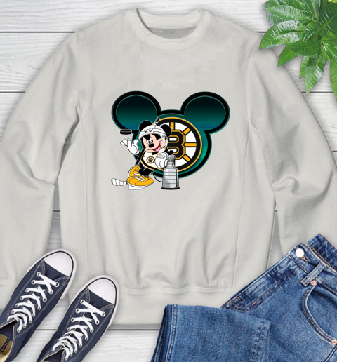 NHL Boston Bruins Stanley Cup Mickey Mouse Disney Hockey T Shirt Sweatshirt 12