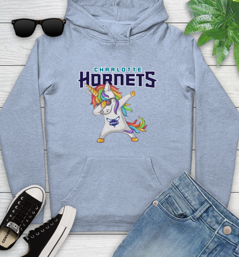 Charlotte Hornets NBA Basketball Funny Unicorn Dabbing Sports Youth Hoodie 10