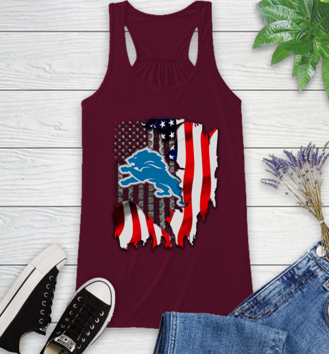 Detroit Lions NFL Football American Flag Racerback Tank 2