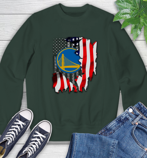 Golden State Warriors NBA Basketball American Flag Sweatshirt 12