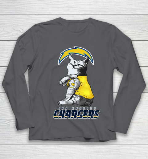 NFL Football My Cat Loves Los Angeles Chargers Youth Long Sleeve 6