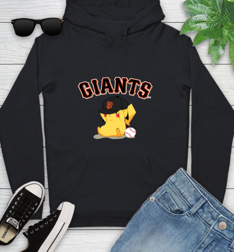 MLB Pikachu Baseball Sports San Francisco Giants Youth Hoodie 2