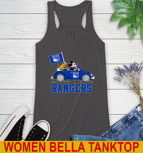 NHL Hockey New York Rangers Pluto Mickey Driving Disney Shirt Racerback Tank 12