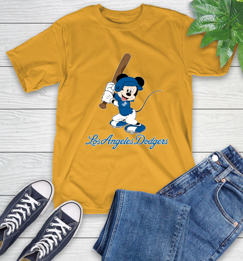 MLB Baseball Los Angeles Dodgers Cheerful Mickey Mouse Shirt T-Shirt 3