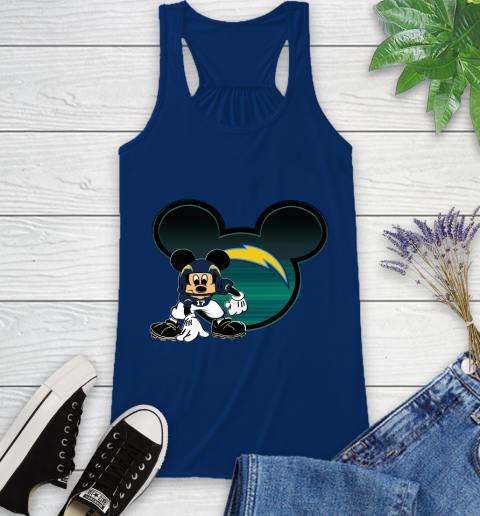 NFL Los Angeles Chargers Mickey Mouse Disney Football T Shirt Racerback Tank 9