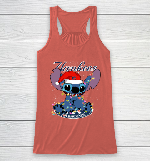 New York Yankees MLB noel stitch Baseball Christmas Racerback Tank 2