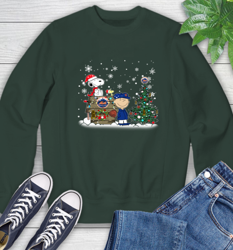MLB New York Mets Snoopy Charlie Brown Christmas Baseball Commissioner's Trophy Sweatshirt 12