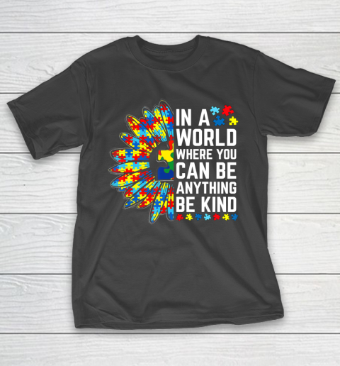 Autism Awareness Gifts Women Men Kindness Sunflower Be Kind T-Shirt