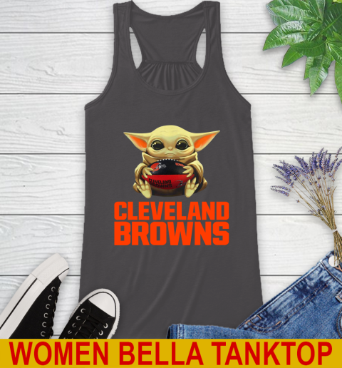 NFL Football Cleveland Browns Baby Yoda Star Wars Shirt Racerback Tank 12